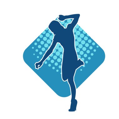 Dans eden zayıf bir kadının silueti. Dans eden bir kadının silueti.