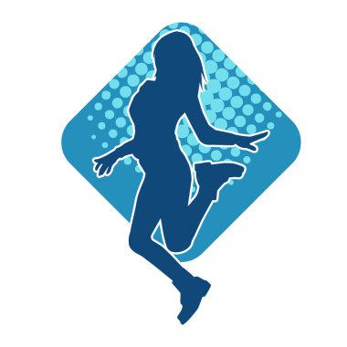 Dans eden zayıf bir kadının silueti. Dans eden bir kadının silueti.