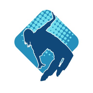 Dans eden zayıf bir kadının silueti. Dans eden bir kadının silueti.