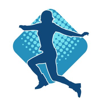 Dans eden zayıf bir kadının silueti. Dans eden bir kadının silueti.