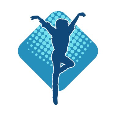 Dans eden zayıf bir kadının silueti. Dans eden bir kadının silueti.