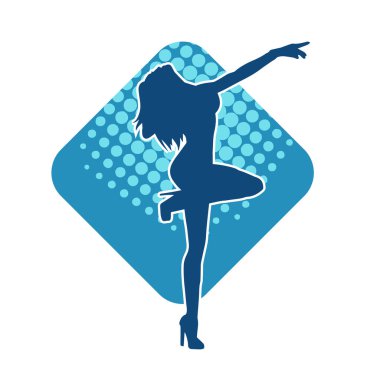 Dans eden zayıf bir kadının silueti. Dans eden bir kadının silueti.