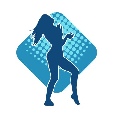 Dans eden zayıf bir kadının silueti. Dans eden bir kadının silueti.