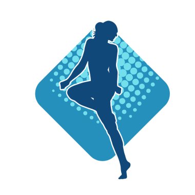 Dans eden zayıf bir kadının silueti. Dans eden bir kadının silueti.