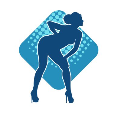 Dans eden zayıf bir kadının silueti. Dans eden bir kadının silueti.