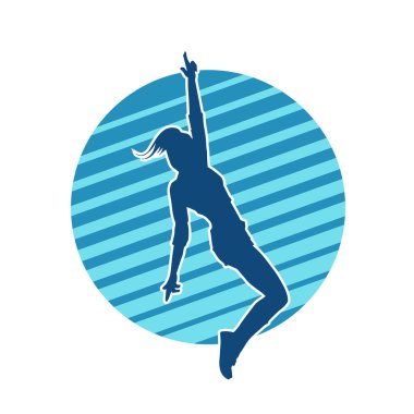 Dans eden zayıf bir kadının silueti. Dans eden bir kadının silueti.