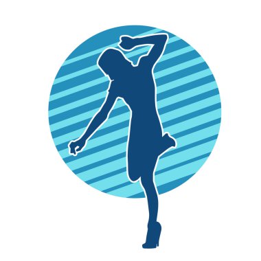 Dans eden zayıf bir kadının silueti. Dans eden bir kadının silueti.