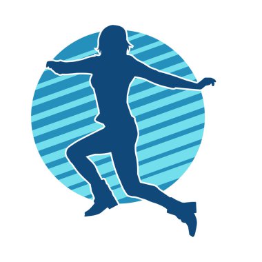 Dans eden zayıf bir kadının silueti. Dans eden bir kadının silueti.