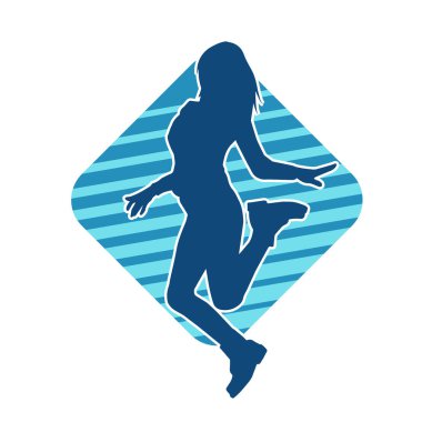 Dans eden zayıf bir kadının silueti. Dans eden bir kadının silueti.