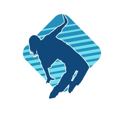 Dans eden zayıf bir kadının silueti. Dans eden bir kadının silueti.