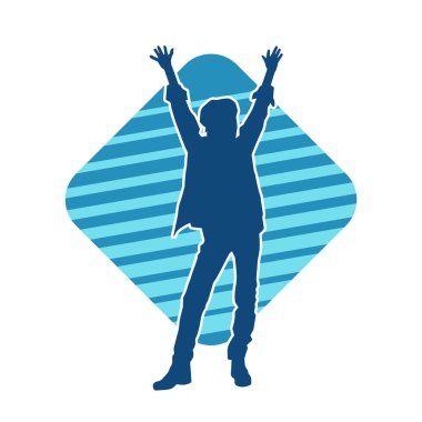 Dans eden zayıf bir kadının silueti. Dans eden bir kadının silueti.