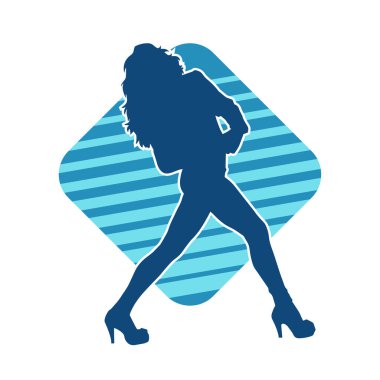 Dans eden zayıf bir kadının silueti. Dans eden bir kadının silueti.