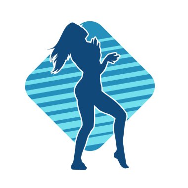 Dans eden zayıf bir kadının silueti. Dans eden bir kadının silueti.