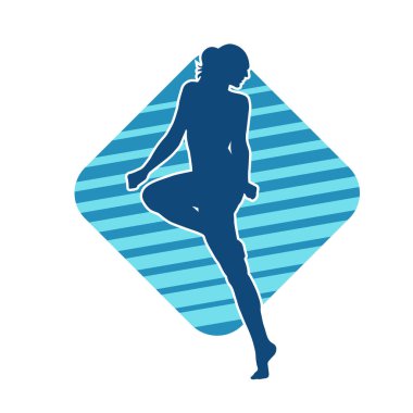 Dans eden zayıf bir kadının silueti. Dans eden bir kadının silueti.