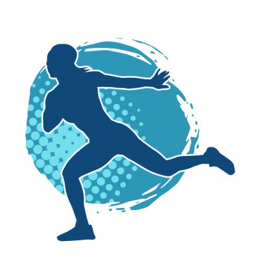 Zayıf kadın silueti egzersiz yapıyor. Spor yapan, spor yapan bir kadının silüeti.. 