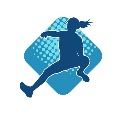 Zayıf kadın silueti egzersiz yapıyor. Spor yapan, spor yapan bir kadının silüeti.. 