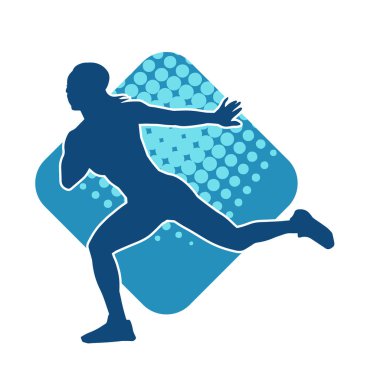 Zayıf kadın silueti egzersiz yapıyor. Spor yapan, spor yapan bir kadının silüeti.. 