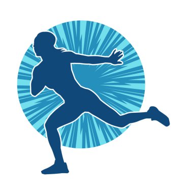 Zayıf kadın silueti egzersiz yapıyor. Spor yapan, spor yapan bir kadının silüeti.. 