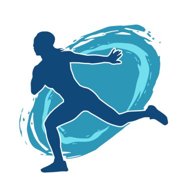 Zayıf kadın silueti egzersiz yapıyor. Spor yapan, spor yapan bir kadının silüeti.. 