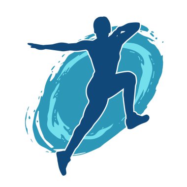 Zayıf kadın silueti egzersiz yapıyor. Spor yapan, spor yapan bir kadının silüeti.. 