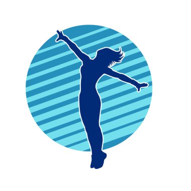 Dans eden zayıf bir kadının silueti. Dans eden bir kadının silueti.