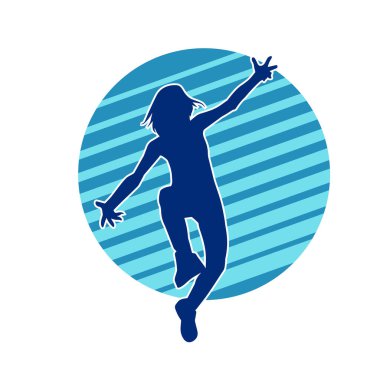 Dans eden zayıf bir kadının silueti. Dans eden bir kadının silueti.