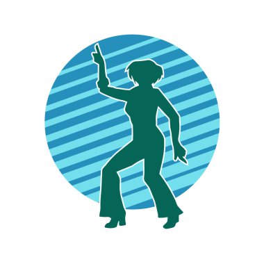 Dans eden zayıf bir kadının silueti. Dans eden bir kadının silueti.