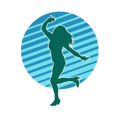 Dans eden zayıf bir kadının silueti. Dans eden bir kadının silueti.