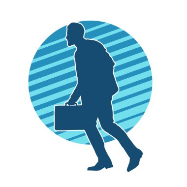 Evrak çantası taşıyan bir iş adamının silüeti.