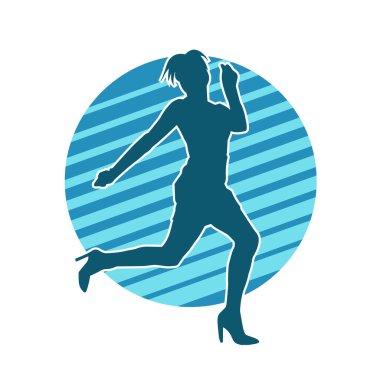 Dans eden zayıf bir kadının silueti. Dans eden bir kadının silueti.