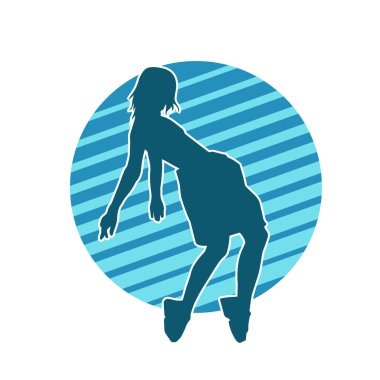 Dans eden zayıf bir kadının silueti. Dans eden bir kadının silueti.