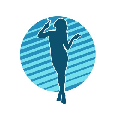 Dar kıyafetli genç, zayıf bir kadın modelin silueti. Dişi poziyonunda zayıf bir kadının silueti..