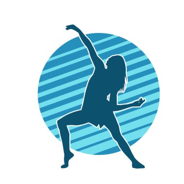 Dans eden zayıf bir kadının silueti. Dans eden bir kadının silueti.