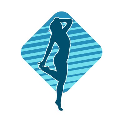 Dar kıyafetli genç, zayıf bir kadın modelin silueti. Dişi poziyonunda zayıf bir kadının silueti..