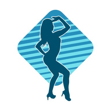 Dar kıyafetli genç, zayıf bir kadın modelin silueti. Dişi poziyonunda zayıf bir kadının silueti..