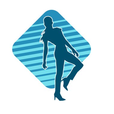 Dar kıyafetli genç, zayıf bir kadın modelin silueti. Dişi poziyonunda zayıf bir kadının silueti..