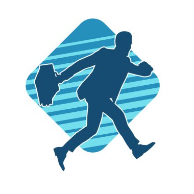 Evrak çantası taşıyan bir iş adamının silüeti.