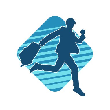 Evrak çantası taşıyan bir iş adamının silüeti.