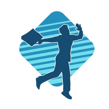 Evrak çantası taşıyan bir iş adamının silüeti.