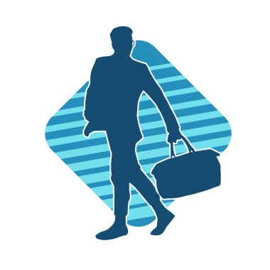 Evrak çantası taşıyan bir iş adamının silüeti.