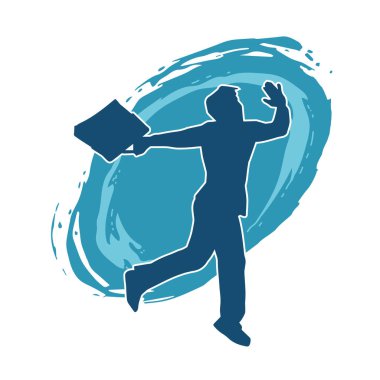 Evrak çantası taşıyan bir iş adamının silüeti.