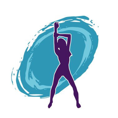 Dans eden sıradan bir kadın silueti. Dansçı bir kadının silueti..