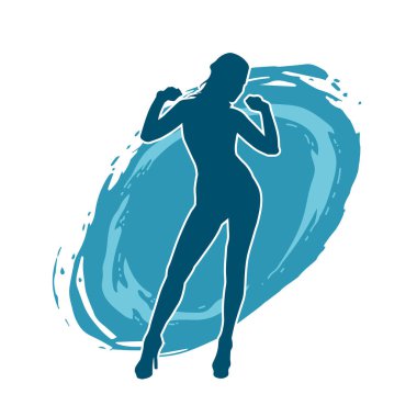 Dar kıyafetli genç, zayıf bir kadın modelin silueti. Dişi poziyonunda zayıf bir kadının silueti..