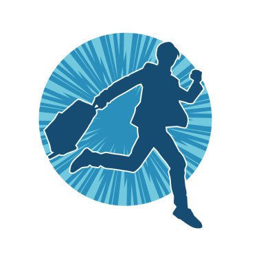 Evrak çantası taşıyan bir iş adamının silüeti.