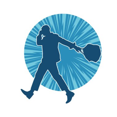 Evrak çantası taşıyan bir iş adamının silüeti.