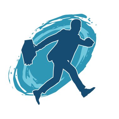 Evrak çantası taşıyan bir iş adamının silüeti.