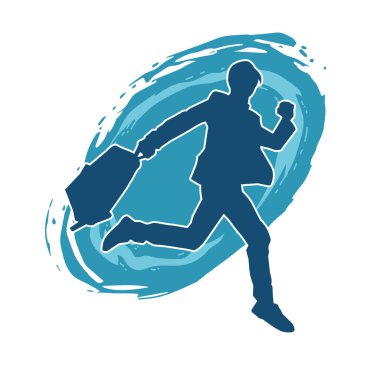 Evrak çantası taşıyan bir iş adamının silüeti.