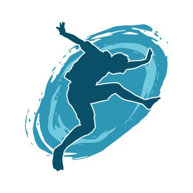 Zıplayan bir adamın silueti. Sıradan bir erkeğin silueti..