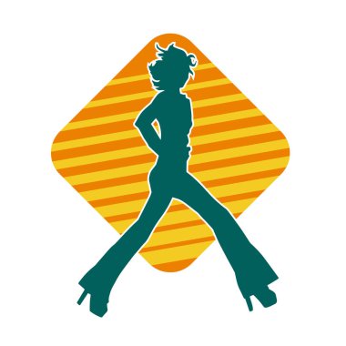 Seksi poz vermiş ince bir kadın modelinin silueti.. 