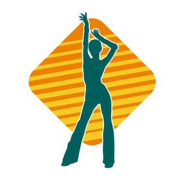 Seksi poz vermiş ince bir kadın modelinin silueti.. 